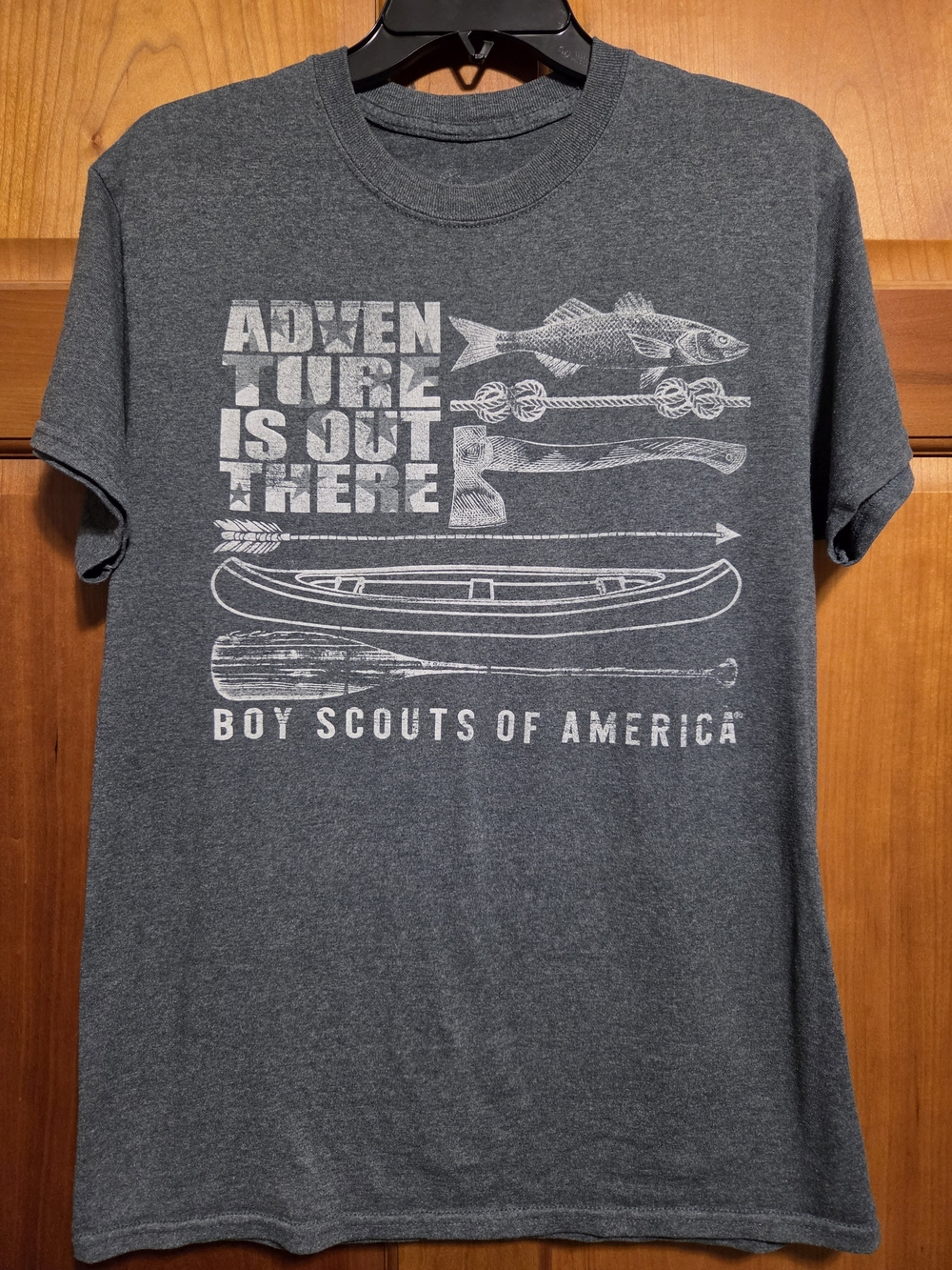 Boy Scouts of America Adventure Is Out There Graphic T-Shirt Tee in Gray